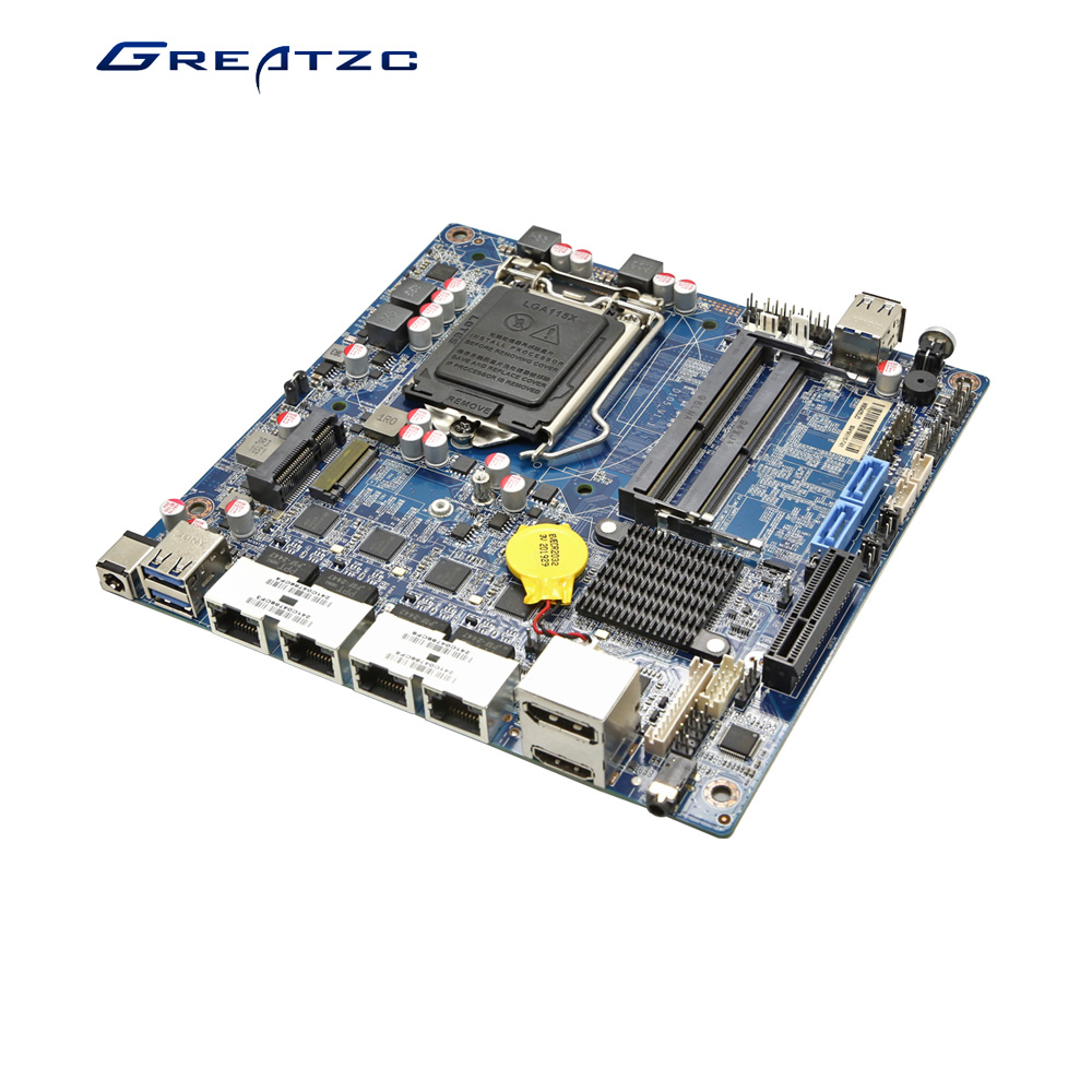 ZC-DN-H310QH LGA1151 Mini Itx Motherboard With 4 LAN Ports Firewall Motherboard