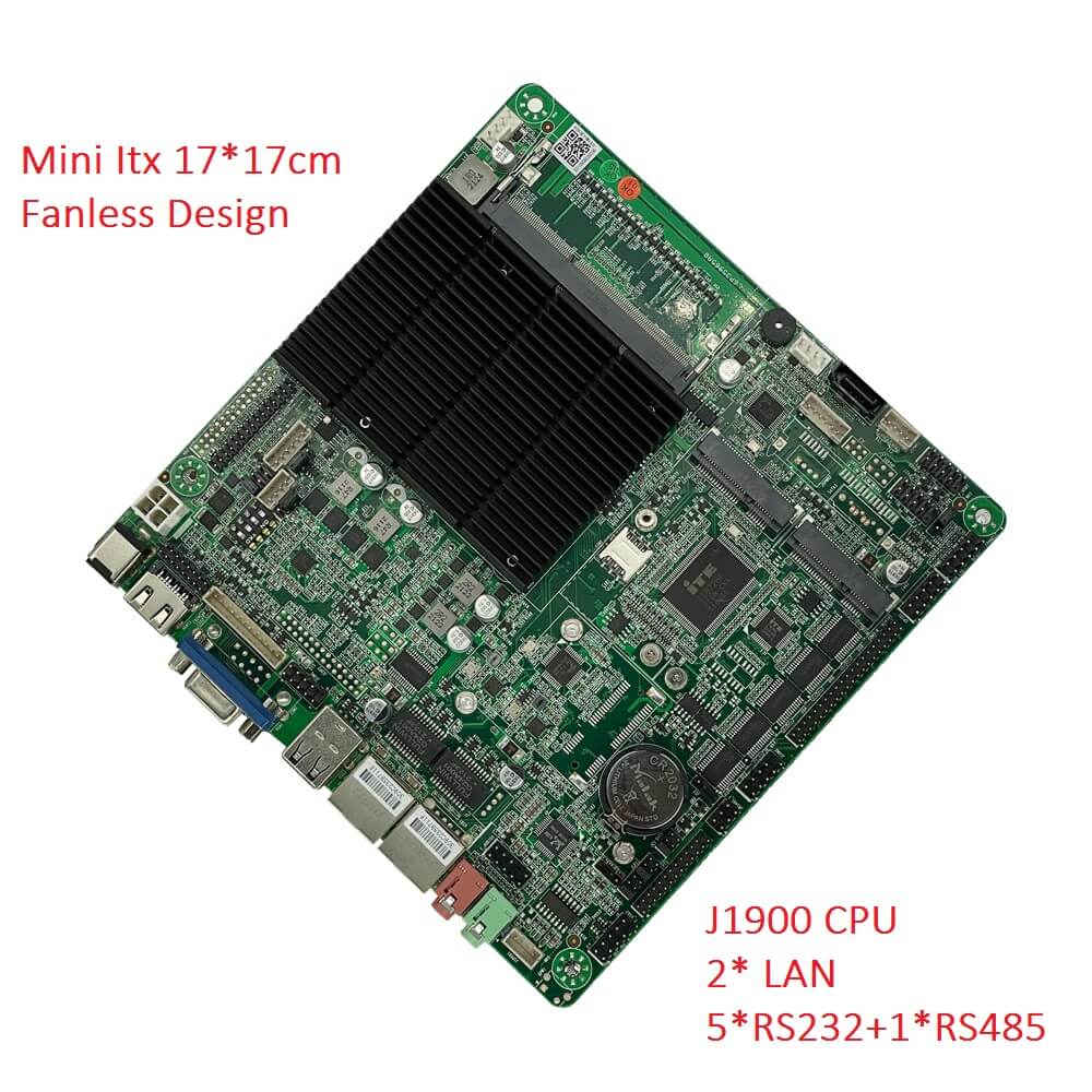 ZC-ITX1900DL-6C Mini itx Mainboard J1900 CPU Dual LAN 6*RS232 2*RS485